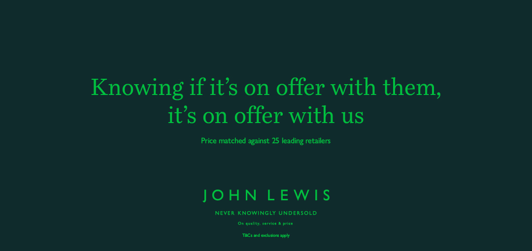 John Lewis & Partners price match poster